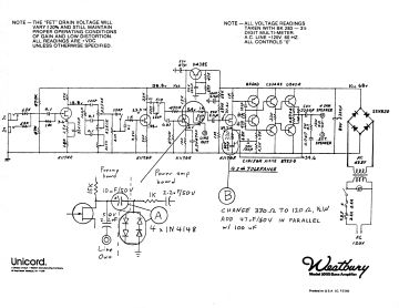 Westbury 10005 ;Bass Amp schematic circuit diagram